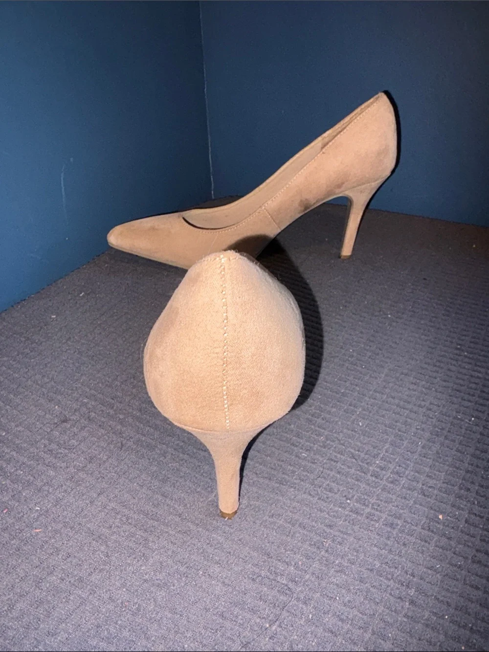 Time and Tru Women's Nude Suede Pointed-Toe Pumps 8